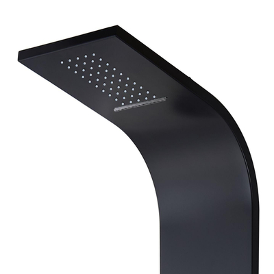 Aloni panneau de douche - 160x46x20cm - douchette à main - jets de massage - robinet à bec verseur - noir