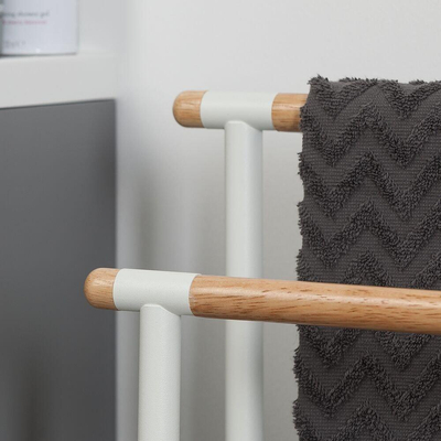 Sealskin Brix Porte-serviettes Métal/Bois Blanc