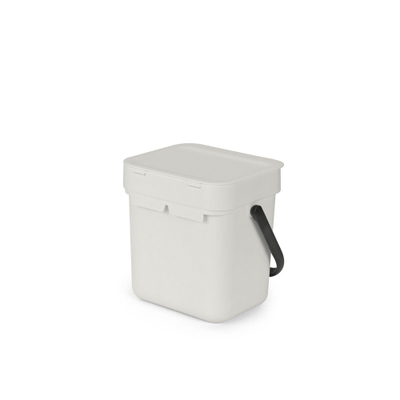 Brabantia Sort & Go afvalbakje - 3 liter - hengsel - light grey