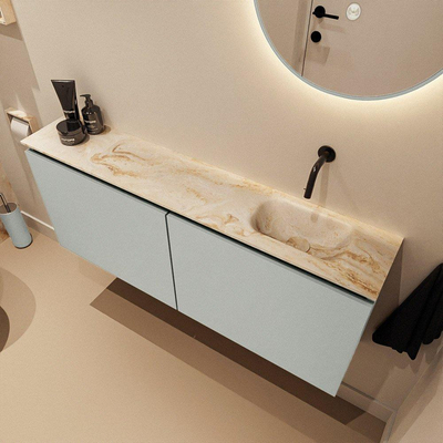 MONDIAZ TURE-DLUX 120cm toiletmeubel Greey. EDEN wastafel Frappe positie rechts. Zonder kraangat.