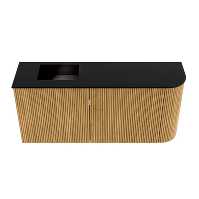 Mondiaz JOYA 91.6cm toiletmeubel - ronding rechts kleur Oak - Wastafel FAYE positie Links Zonder kraangat kleur Urban.