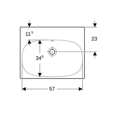 GeberitAcantogeberit acanto wastafel 60x48,2cm z/kraangat m/overloopWit