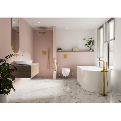 GROHE Rainshower SmartActive 310 Cube Douchette de tête - 31x31cm - 2 types de jet - bras mural 43cm - finition brossée cool sunrise