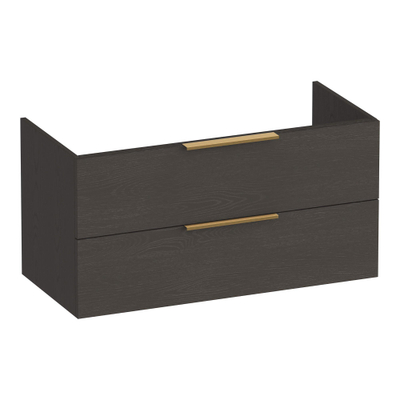 BRAUER Elevate meuble sous-lavabo 100 sans poignées rapportées 2 tiroirs softclose et 1 découpe pour siphon - Timber Anthracite