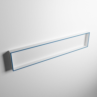 Mondiaz Easy nis 29.5x149.5x8cm voor Inbouw/opbouw 1 open vak Solid surface Talc/Jeans