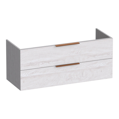 BRAUER Elevate meuble sous-lavabo 120 sans poignées posées 2 tiroirs softclose et 1 découpe pour siphon - Forest Seashell