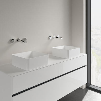 Villeroy & Boch Collaro opzetwastafel vierkant - 38x38cm - zonder overloop - zonder kraangat - White Alpine (glans wit)