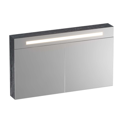 BRAUER Double Face spiegelkast 120x70x15cm verlichting geintegreerd met 2 links- en rechtsdraaiende spiegeldeuren MFC Metal