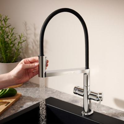 Hansgrohe Talis Select M54 PowderSpray eengreeps keukenkraan Semi-Pro 3jet chroom