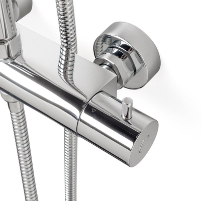 Wiesbaden Caral Ensemble de douche pluie thermostatique en surface chrome