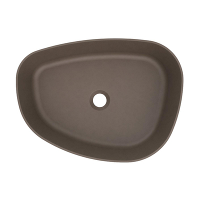 Arcqua Rocker waskom - opbouw - organisch rechts - 50x37cm - mat mokka