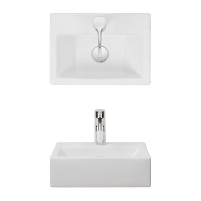Crosswater Gerona Wastafel - 42.5x30.5x13cm - met 1 kraangat - zonder overloop - wit