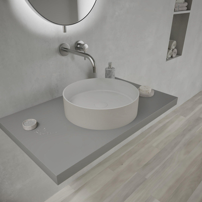 Ideavit Solidthin Vasque à poser - 40x40x12.5cm - Solid surface - Rond - Gris mat