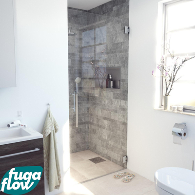 FugaFlow Efficiente Vetro Douchedeur - 100x200cm - profielloos - veiligheidsglas - anti kalk - chroom