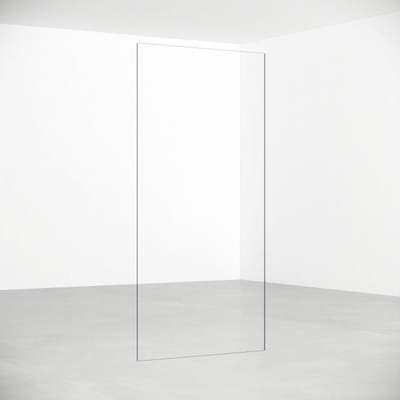 FortiFura Galeria Paroi latérale - 30x200cm - verre clair - 8mm - avec profilé d'angle - Inox brossé