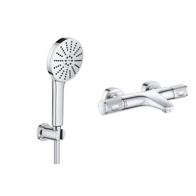 Grohe Vitalio Joy Badset - 175cm handdouche - 3 straalsoorten - thermostaatkraan - Chroom