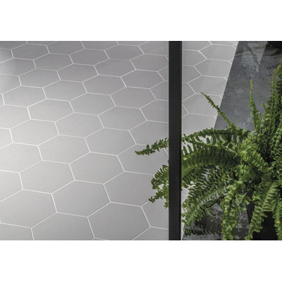 ÉCHANTILLON Terravito Bereno carreau mural et de sol - 15x17cm - 9mm - Hexagone - Gris mat brillant
