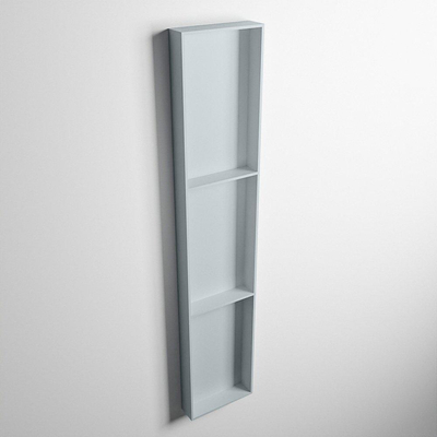 Mondiaz Easy nis 29.5x149.5x8cm voor Inbouw/opbouw 3 open vakken Solid surface Clay/Clay