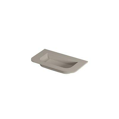 INK Fora Lavabo - 80x45x1.7cm - sans trou de robinet - coins arrondis - porcelaine - crème coton mat