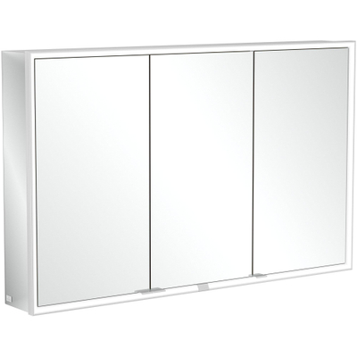 Villeroy & Boch My View Now spiegelkast - met 3 deuren - met led verlichting en wastafelverlichting - 120x75x16.8cm - met sensorschakelaar - Aluminium (zilver)