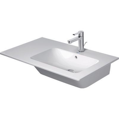 Duravit Me by Starck Vasque pour meuble - 83x49cm - cuve à droite - 1 trou de robinet - avec trop-plein - blanc mat