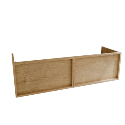 Saniclass Holz Frame Meuble de salle de bain - 140x45x40cm - lavabo en céramique blanc - 2 vasques - 2 trous de robinet - 2 tiroirs - Chêne Natural