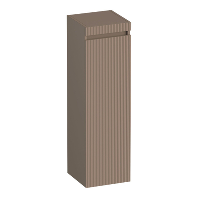 BRAUER Joy Wavy Armoire haute - 120x35x35cm - 1 porte - ouverture à droite - sans poignée - moka mat