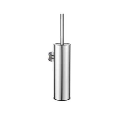 Fortifura Calvi toiletborstelhouder - gesloten model - wand - rond - Geborsteld RVS PVD (RVS) OUTLETSTORE