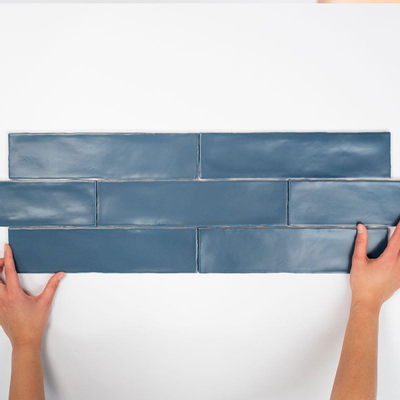 Terravito Pavero carreau mural - 7,5x30cm - Rectangle - 8,6mm - bleu marine mat