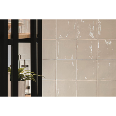 ÉCHANTILLON Terravito Viondo carreau mural - 13x13cm - 10mm - Carré - Blanc ivoire Brillant