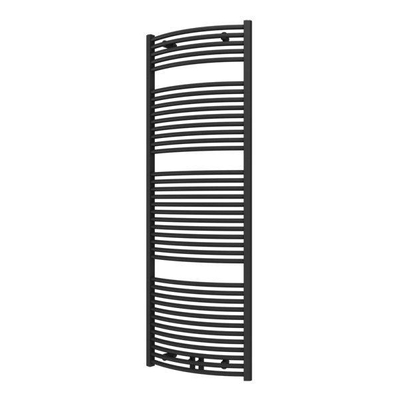 Plieger Palmyra designradiator horizontaal gebogen middenaansluiting 1775x600mm 1046W zwart grafiet (black graphite)