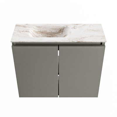 MONDIAZ TURE-DLUX 60cm toiletmeubel Smoke. EDEN wastafel Frappe positie links. Zonder kraangat.