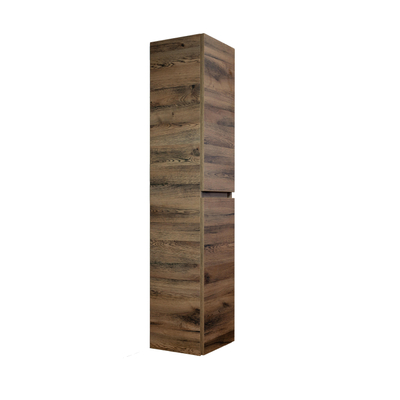 HR badmeubelen Hoge Kast - 35x35x170cm - 2 deuren - rechtsdraaiend - greeploos - raw oak