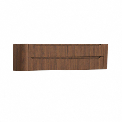 H&R Badmeubelen Juice Wastafelonderkast - 160x45x50cm - afgeronde hoeken - 4 lades - geïntegreerde greep - Dark oak