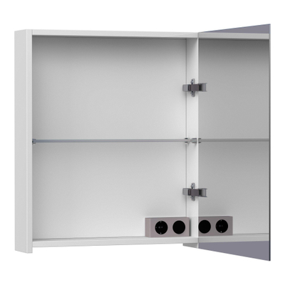 BRAUER Plain Spiegelkast - 60x70x15cm - 1 rechtsdraaiende spiegeldeur - MDF - mat wit