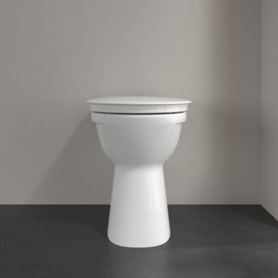 Villeroy & Boch ViCare staand toilet - zonder spoelrand - vlakspoel - zonder zitting - CeramicPlus - glans Alpin (wit)