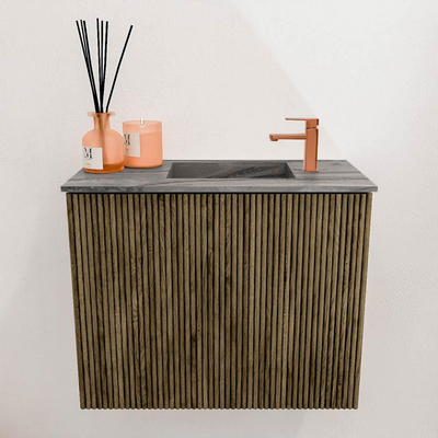 Mondiaz JOYA-DLUX 50cm toiletmeubel - kleur Dusk - Wastafel FAYE positie Rechts 1 kraangat kleur Sombra.