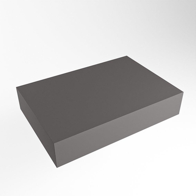 Mondiaz TOP 23 Topblad - 40x23.5x12cm - geschikt voor afdekplaat - Solid surface - Dark Grey