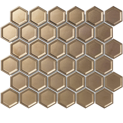 La mosaïque Mosaic Factory Barcelona - 28,2x32,1cm - carrelage mural - Hexagone - Porcelaine - Bronze Métallique (bronze) - à l'unité