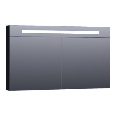 BRAUER Promise Deluxe armoire de toilette - 120x70x15cm - avec éclairage direct - 2 portes miroir double face - noir mat