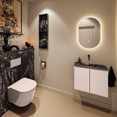 MONDIAZ TURE-DLUX Meuble toilette - 60cm - Rosee - EDEN - vasque Lava - position centrale - sans trou de robinet