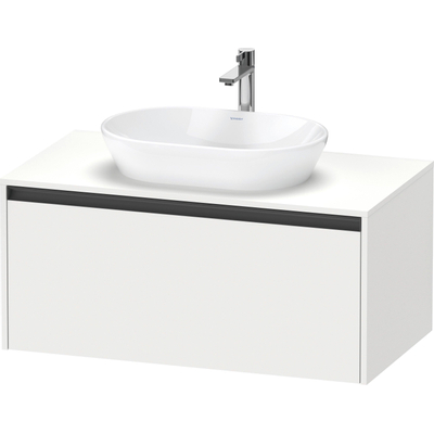 Duravit ketho 2 meuble sous lavabo avec plaque de console avec 1 tiroir 100x55x45.9cm avec poignée anthracite blanc mat