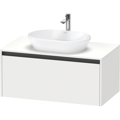 Duravit Ketho.2 Wastafelonderbouwkast - inclusief consoleplaat - met 1 lade - 100x55x45.9cm - met handgreep antraciet - wit mat