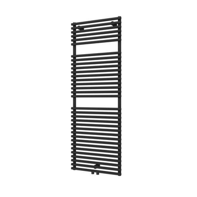 Plieger Florian Nxt M designradiator enkel horizontaal met middenaansluiting 1406x500mm 759W zwart grafiet (black graphite)