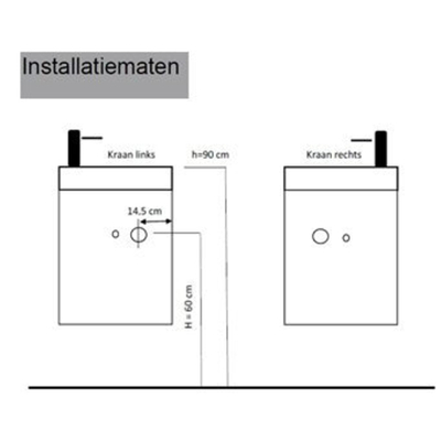 Plieger Senza toiletmeubel met 1 deur met spiegel 40cm met omkeerbare keramische wastafel antraciet