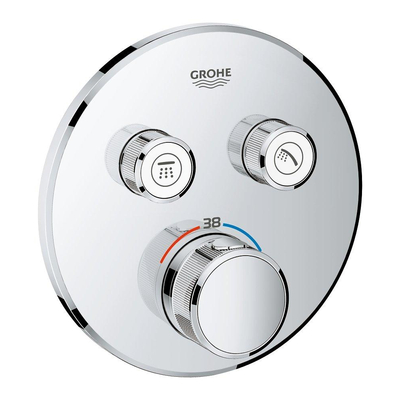 Grohe SmartControl Inbouwthermostaat - 3 knoppen - rond - chroom