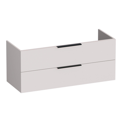 BRAUER Elevate meuble sous-lavabo 120 sans poignées rapportées 2 tiroirs à fermeture douce et 1 découpe pour siphon - sable mat