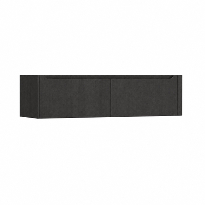 H&R Badmeubelen Juice Wastafelonderkast - 160x45x40cm - rechterhoek afgerond - 2 lades - geïntegreerde greep - basalt