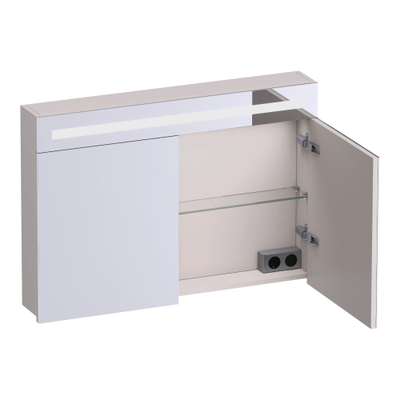 Miroir de toilette BRAUER Promise - 100x70x15cm -- avec éclairage 2 portes miroir mat sable