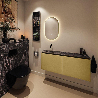 MONDIAZ TURE-DLUX 120cm toiletmeubel Oro. EDEN wastafel Lava positie links. Zonder kraangat.